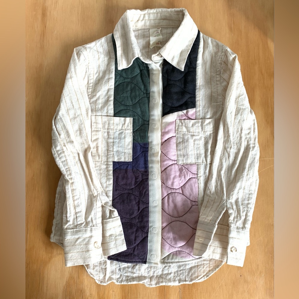 Tia Ciabani Kids Patchwork snap button cotton Shirt 3-4T